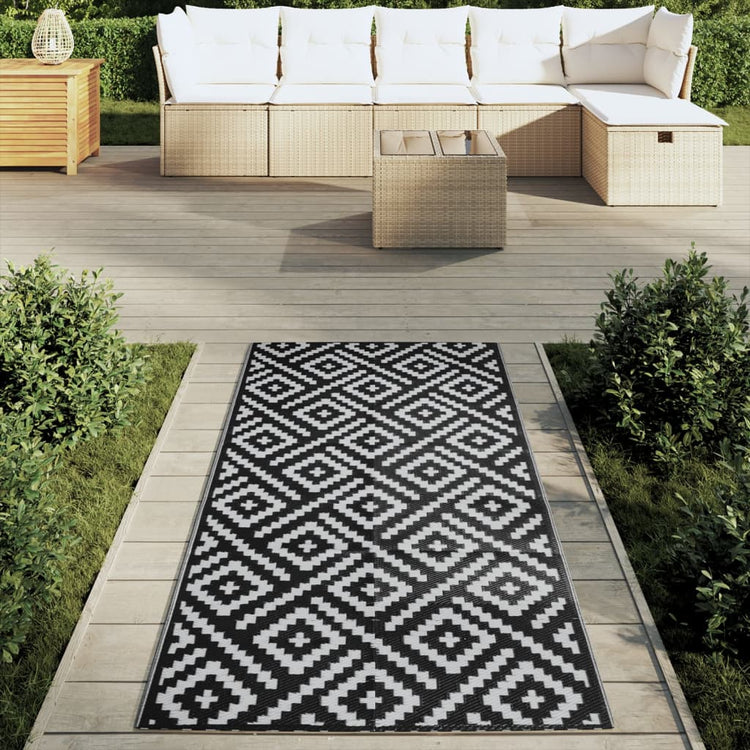 Vidaxx Outdoor-Teppich Arakil 80x150 cm PP weiß und schwarz