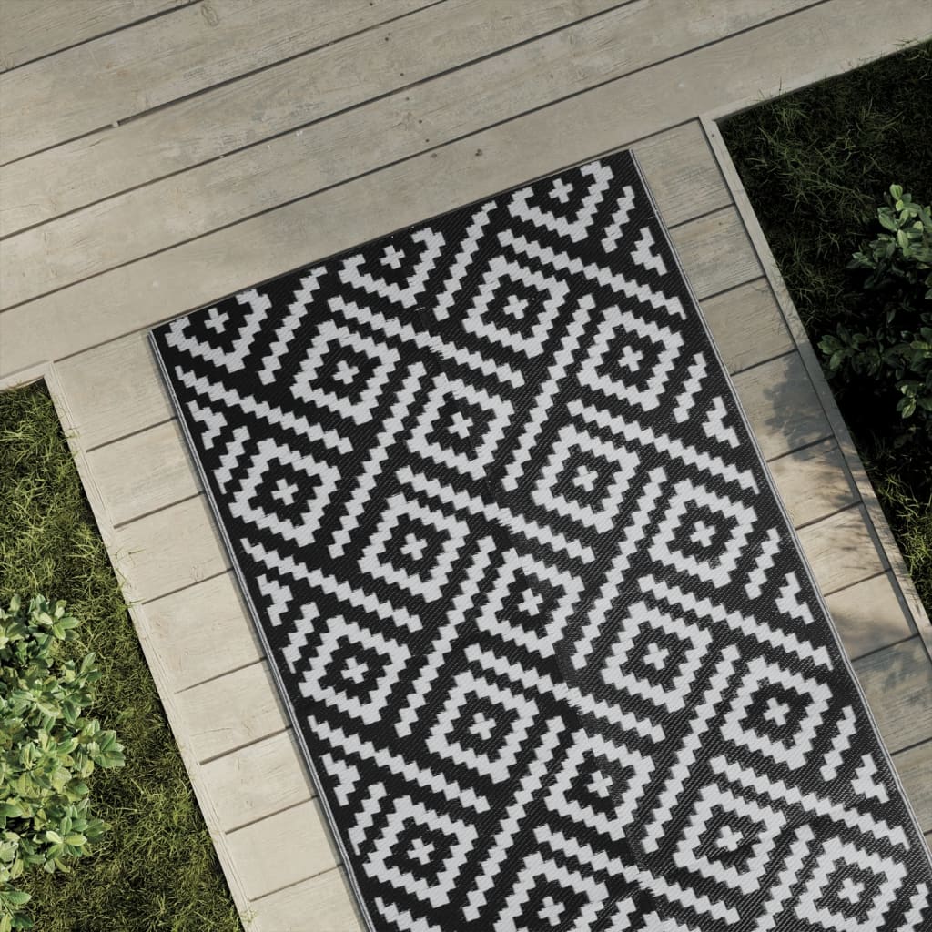 Vidaxx Outdoor-Teppich Arakil 80x150 cm PP weiß und schwarz