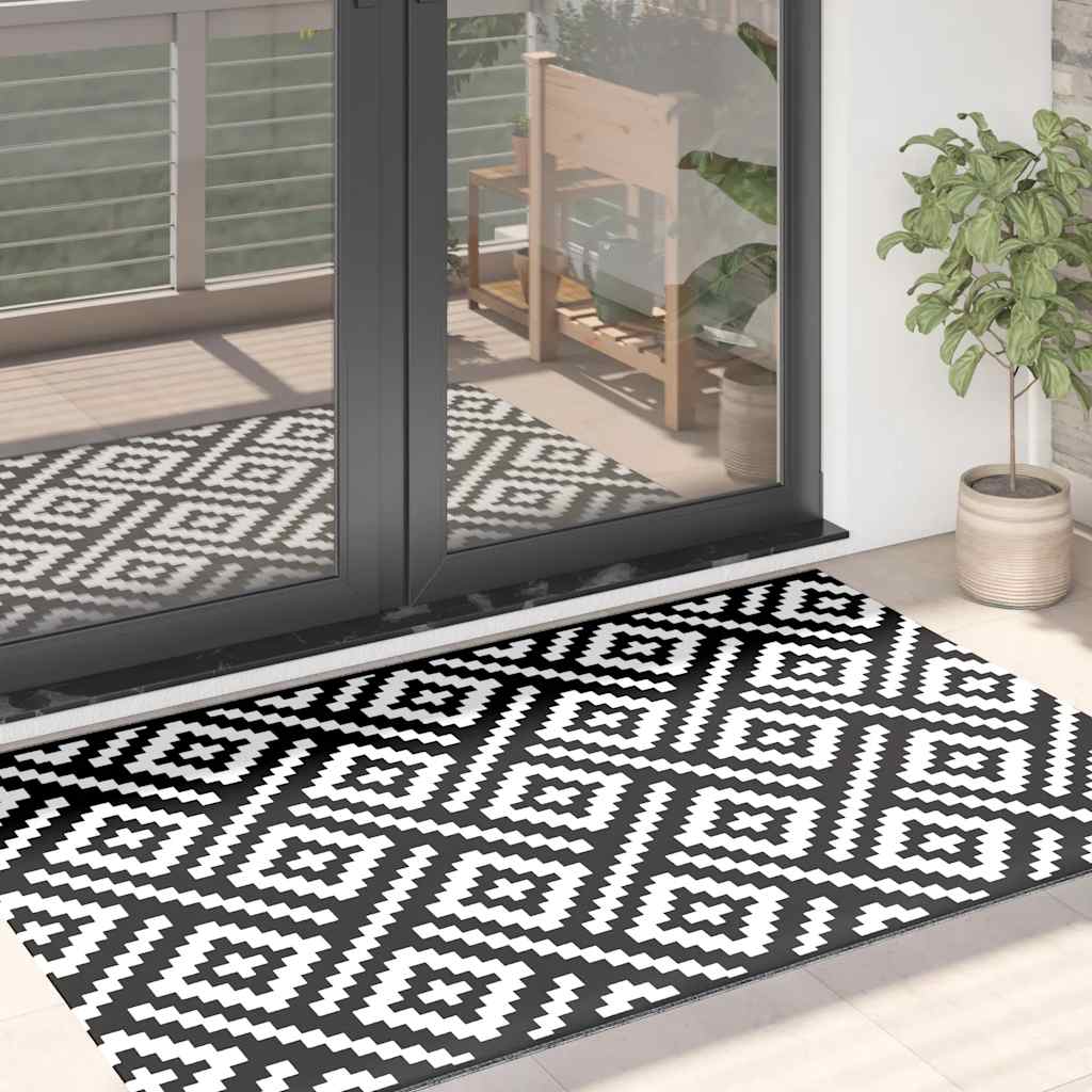 Vidaxx Outdoor-Teppich Arakil 120x180 cm PP weiß und schwarz