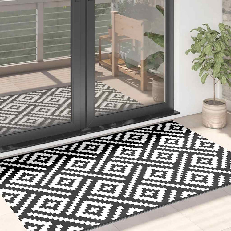 Vidaxx Outdoor-Teppich Arakil 120x180 cm PP weiß und schwarz