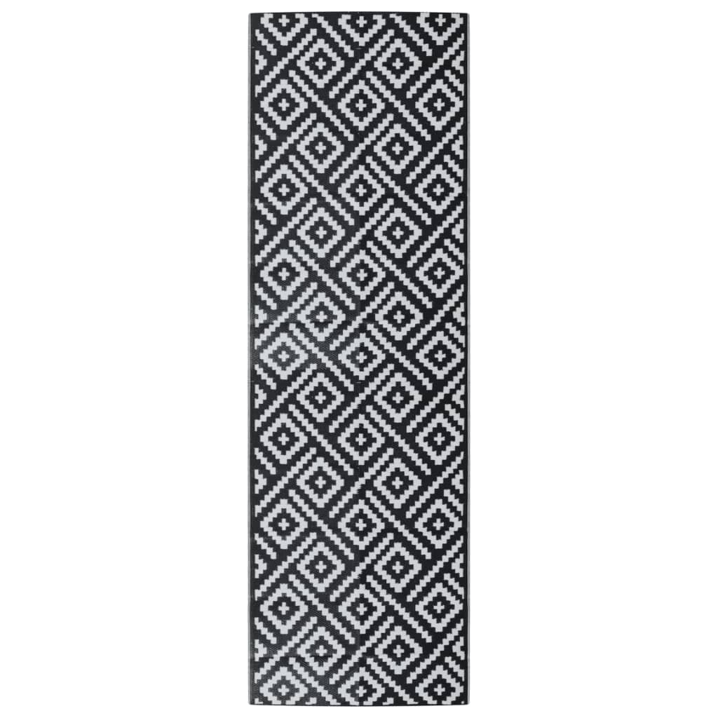 Vidaxx Outdoor-Teppich Arakil 80x250 cm Polypropylen weiß und schwarz