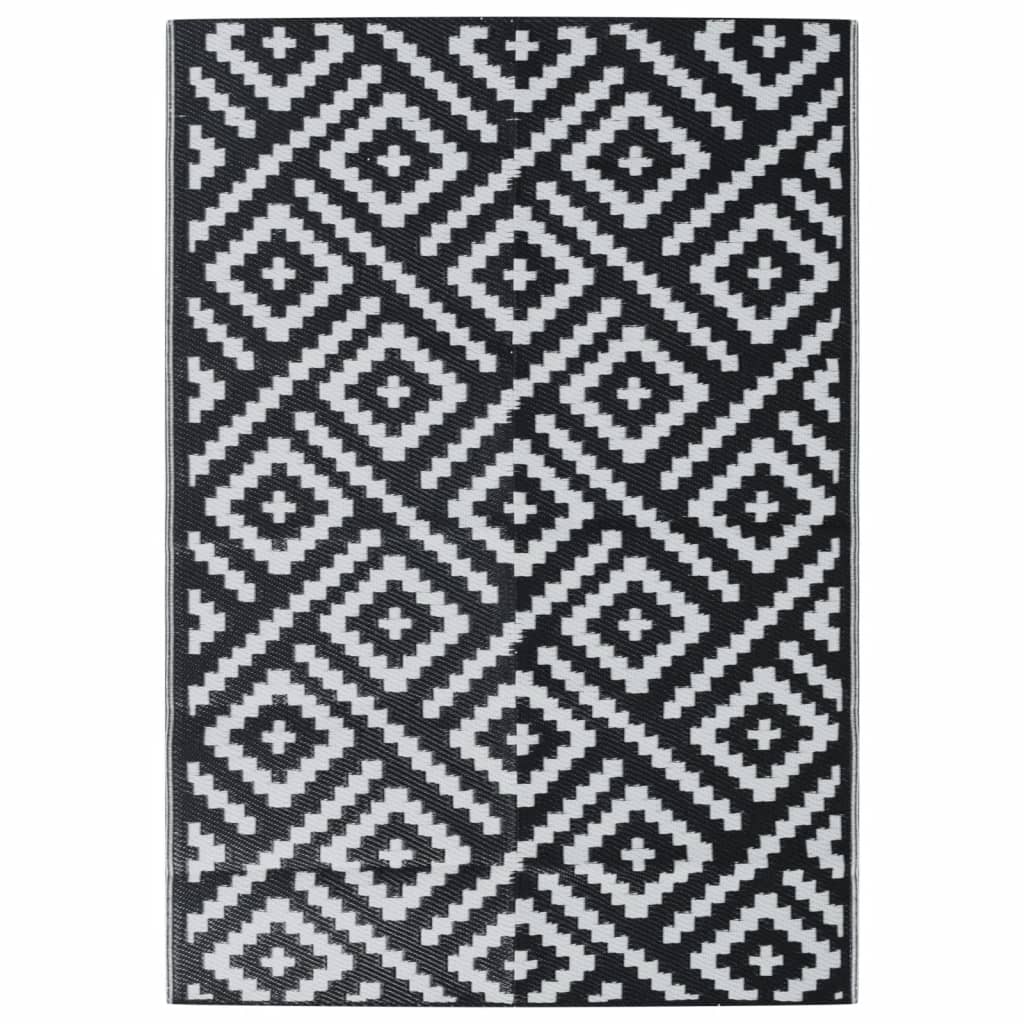 Vidaxx Outdoor-Teppich Arakil 140x200 cm Polypropylen weiß und schwarz