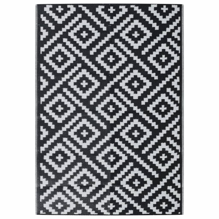 Vidaxx Outdoor-Teppich Arakil 140x200 cm Polypropylen weiß und schwarz