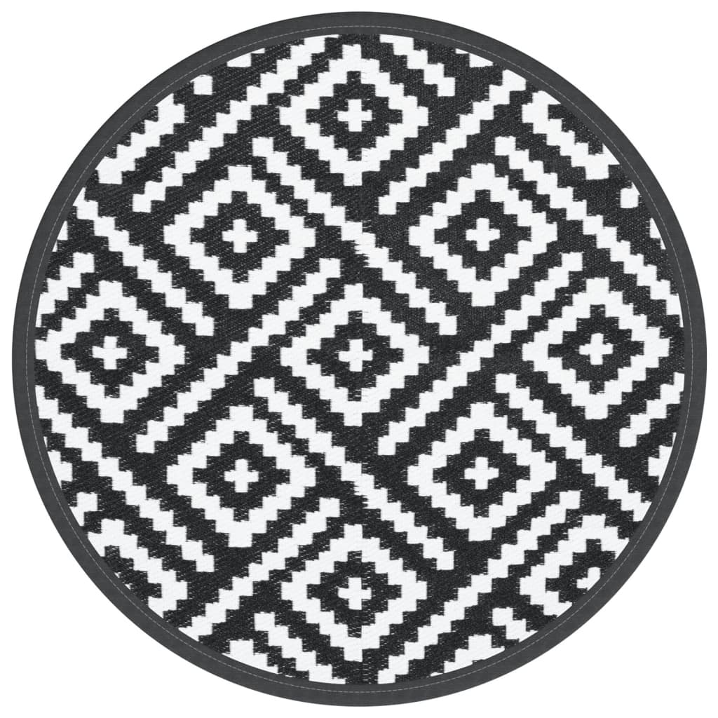 Vidaxx Outdoor-Teppich Arakil ø160 cm Polypropylen weiß und schwarz