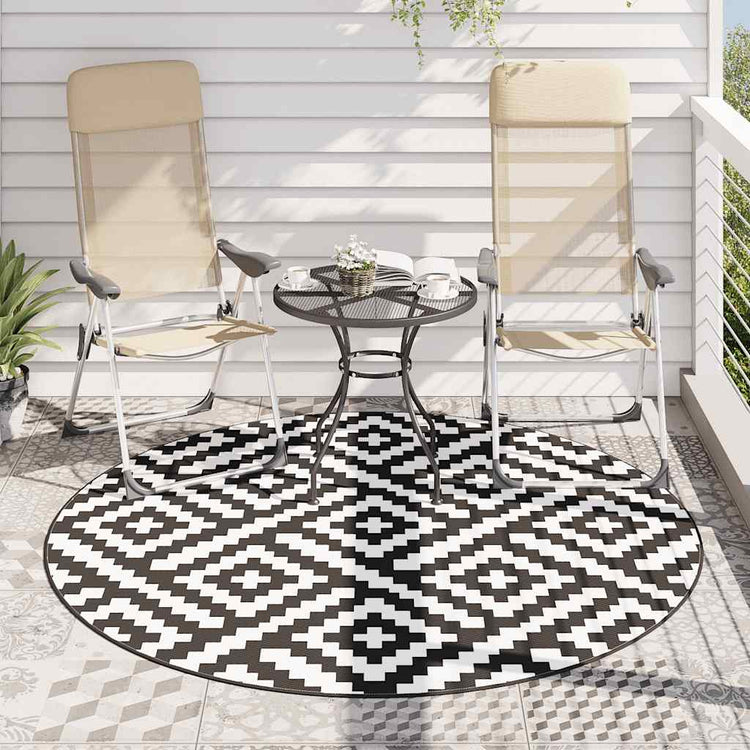 Vidaxx Outdoor-Teppich Arakil ø200 cm Polypropylen weiß und schwarz