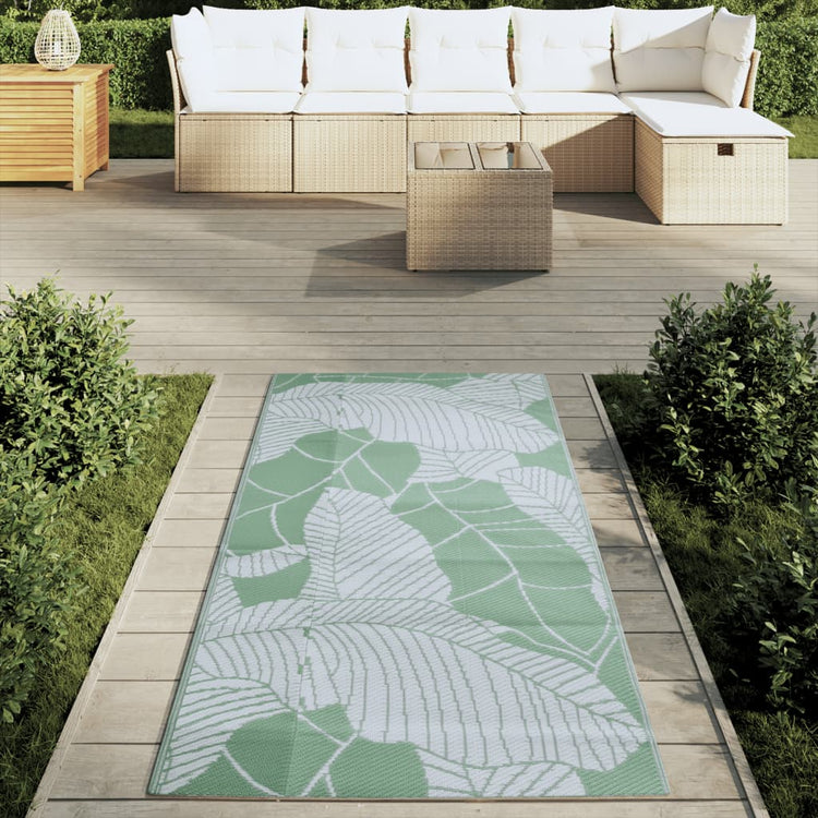 Vidaxl außerhalb des Teppichs 80x150 cm Polypropengrün
