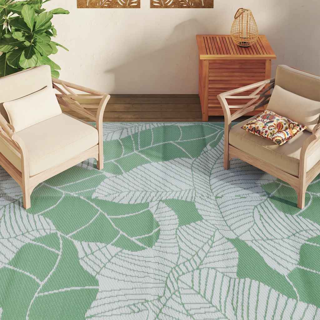 Vidaxl außerhalb des Teppichs 190x290 cm Polypropengrün