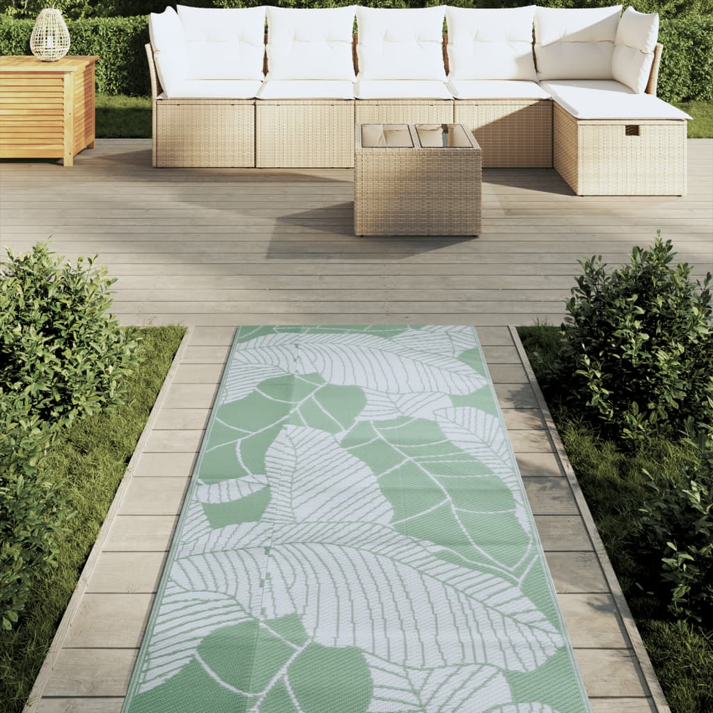Vidaxl außerhalb des Teppichs 80x250 cm Polypropengrün