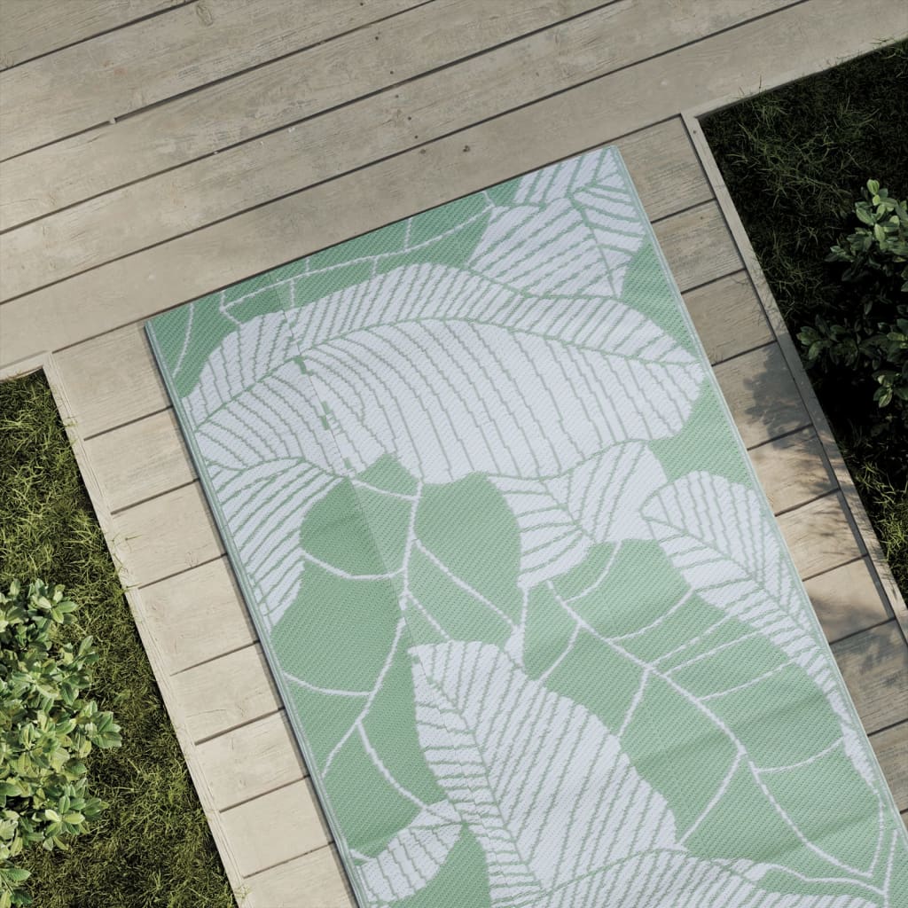Vidaxl außerhalb des Teppichs 80x250 cm Polypropengrün