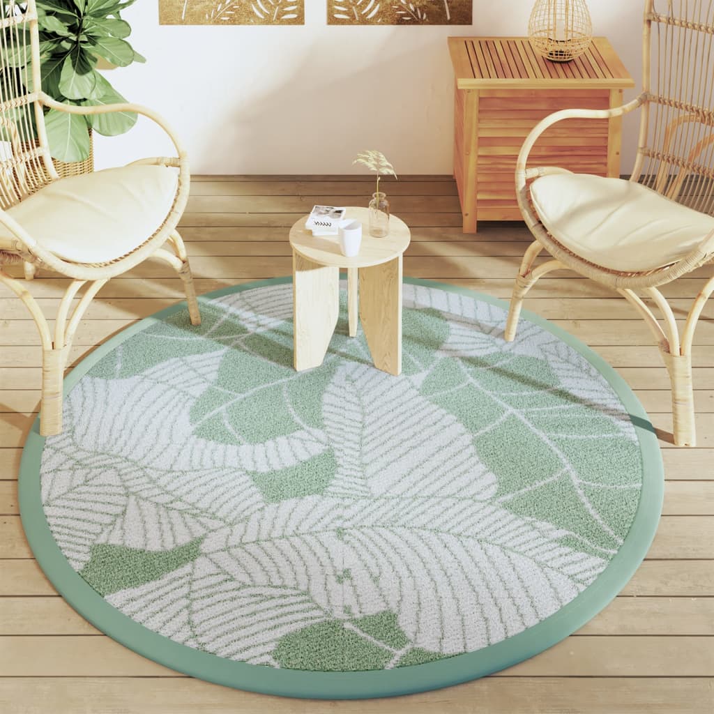 Vidaxl außerhalb Teppich Ø 160 cm Polypropengrün