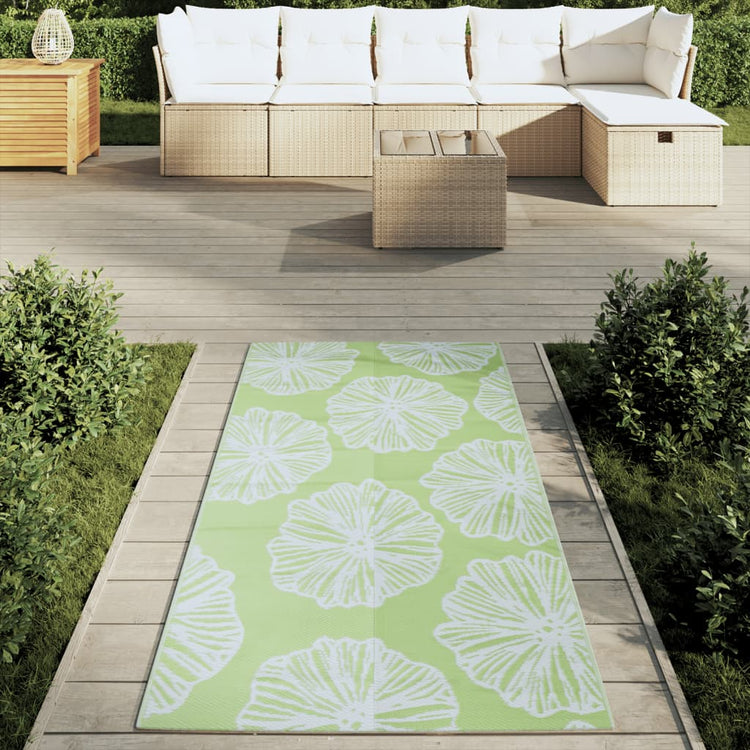 Vidaxl außerhalb des Teppichs 80x150 cm Polypropengrün
