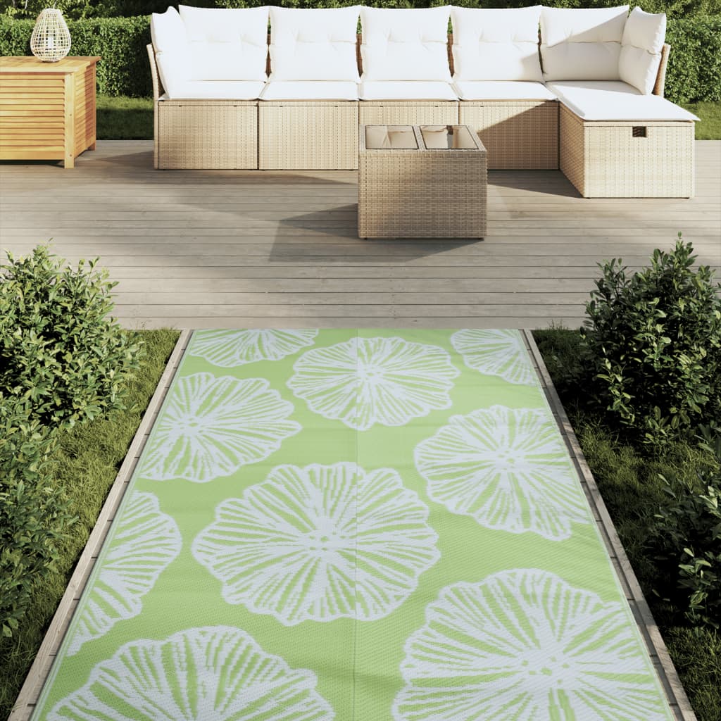Vidaxl außerhalb Teppich 120x180 cm Polypropengrün