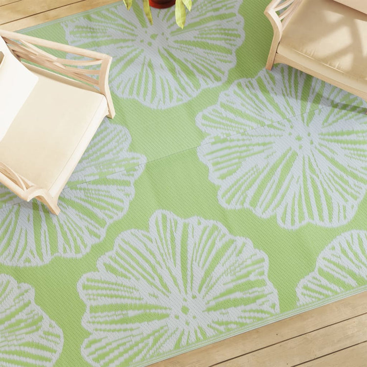 Vidaxl außerhalb des Teppichs 190x290 cm Polypropengrün