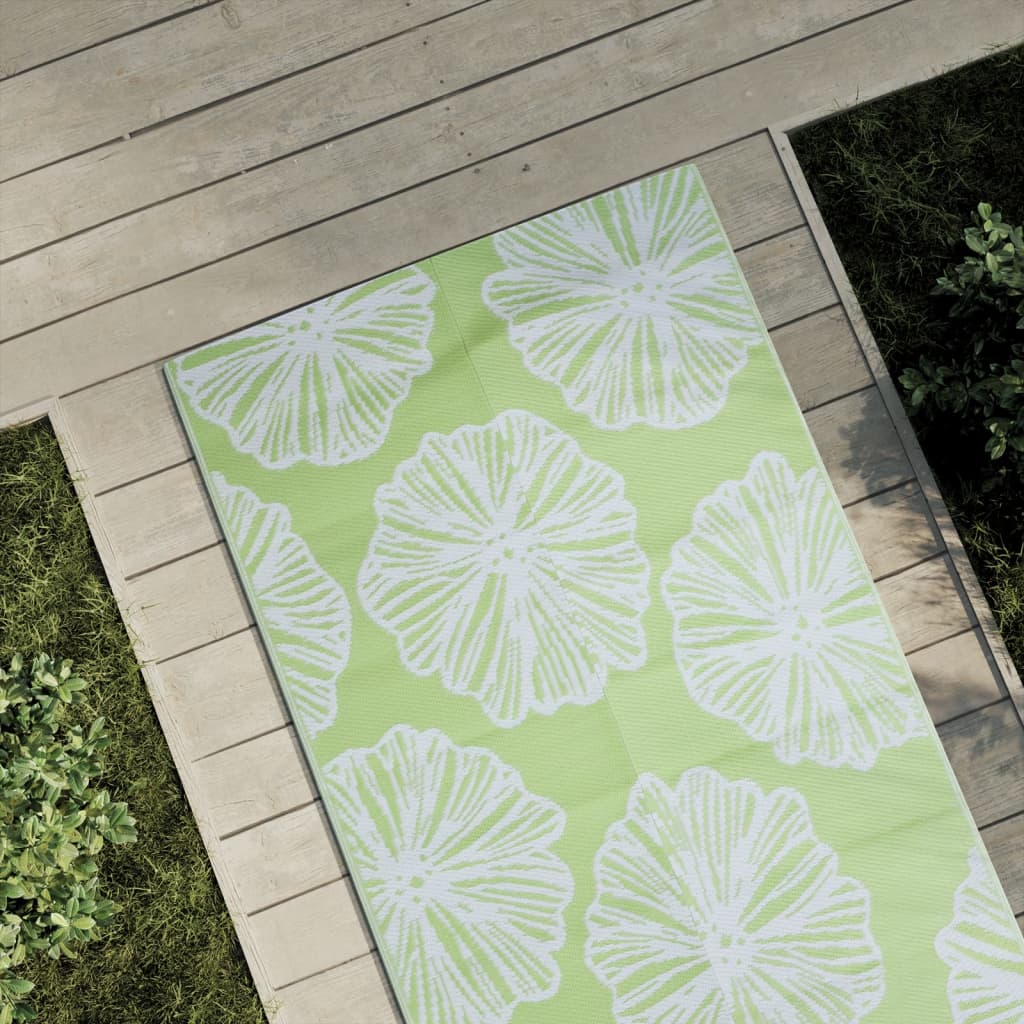 Vidaxl außerhalb des Teppichs 80x250 cm Polypropengrün