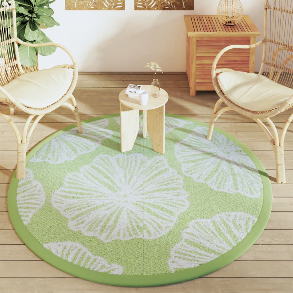 Vidaxl außerhalb Teppich Ø 160 cm Polypropengrün
