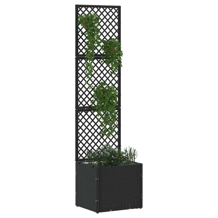 VidaXL Gartenblumentopf Schwarz 35 x 30 x 135 cm Metall