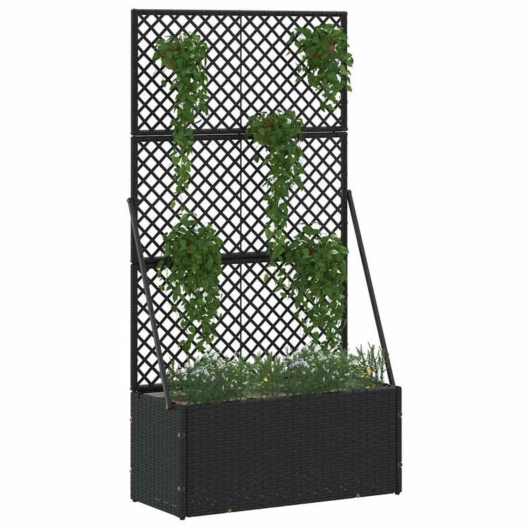 VidaXL Gartenblumentopf Schwarz 70 x 30 x 135 cm Metall