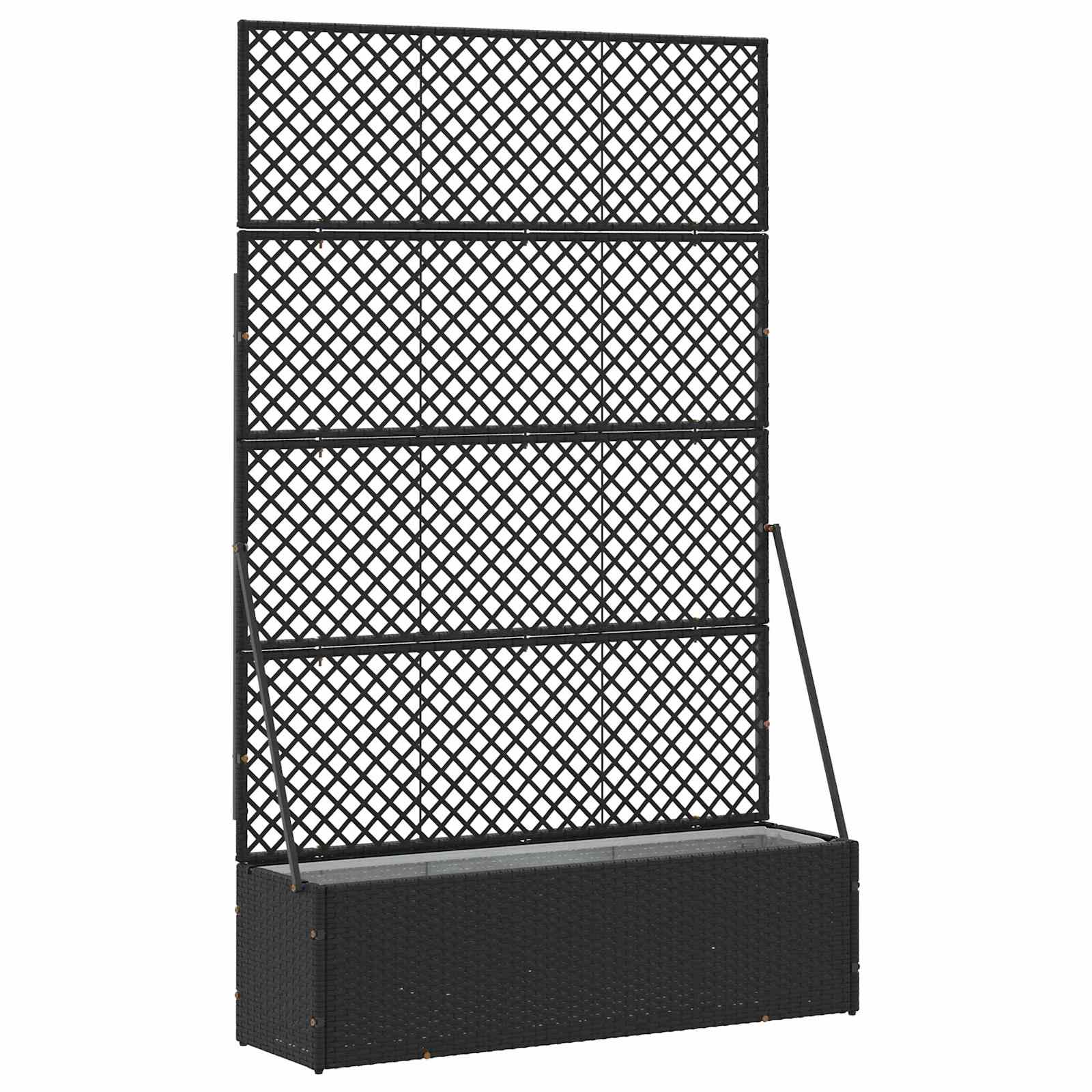 VidaXL Gartenblumentopf Schwarz 105 x 30 x 170 cm Metall