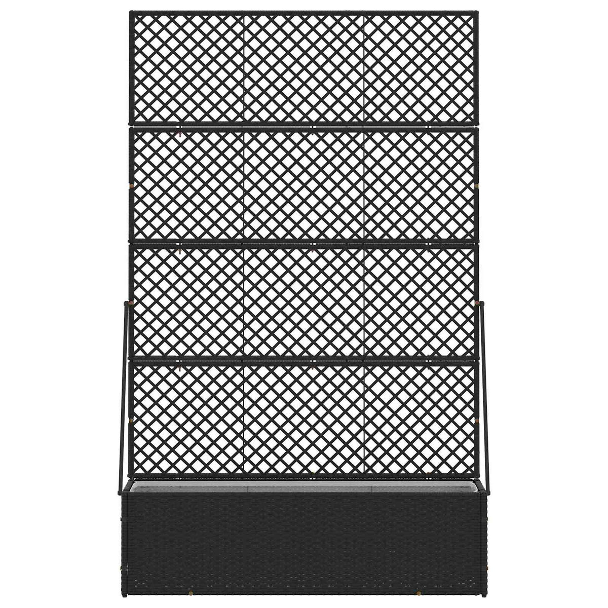 VidaXL Gartenblumentopf Schwarz 105 x 30 x 170 cm Metall