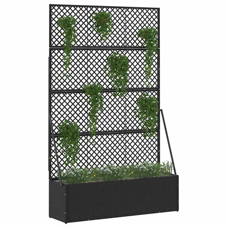 VidaXL Gartenblumentopf Schwarz 105 x 30 x 170 cm Metall