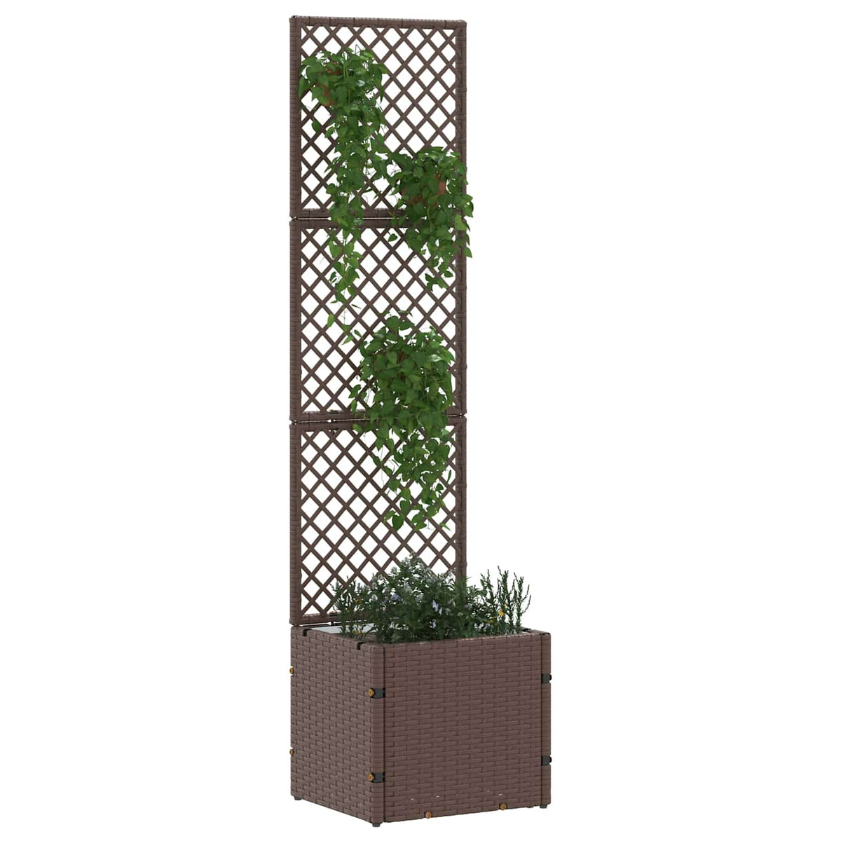 VidaXL Gartenblumentopf Braun 35 x 30 x 135 cm Metall