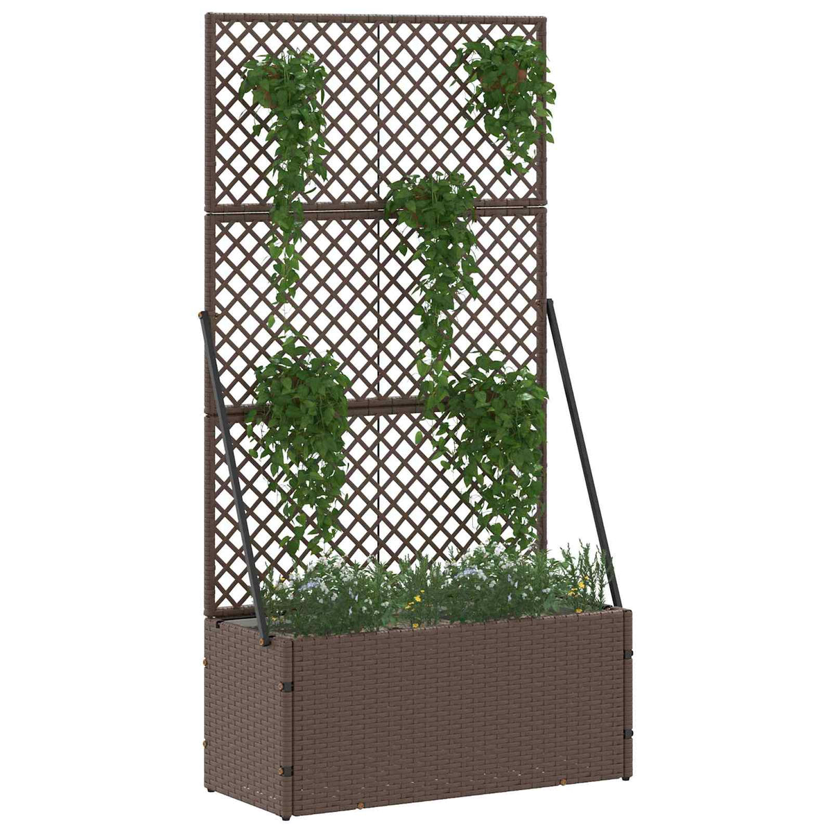 VidaXL Gartenblumentopf Braun 70 x 30 x 135 cm Metall