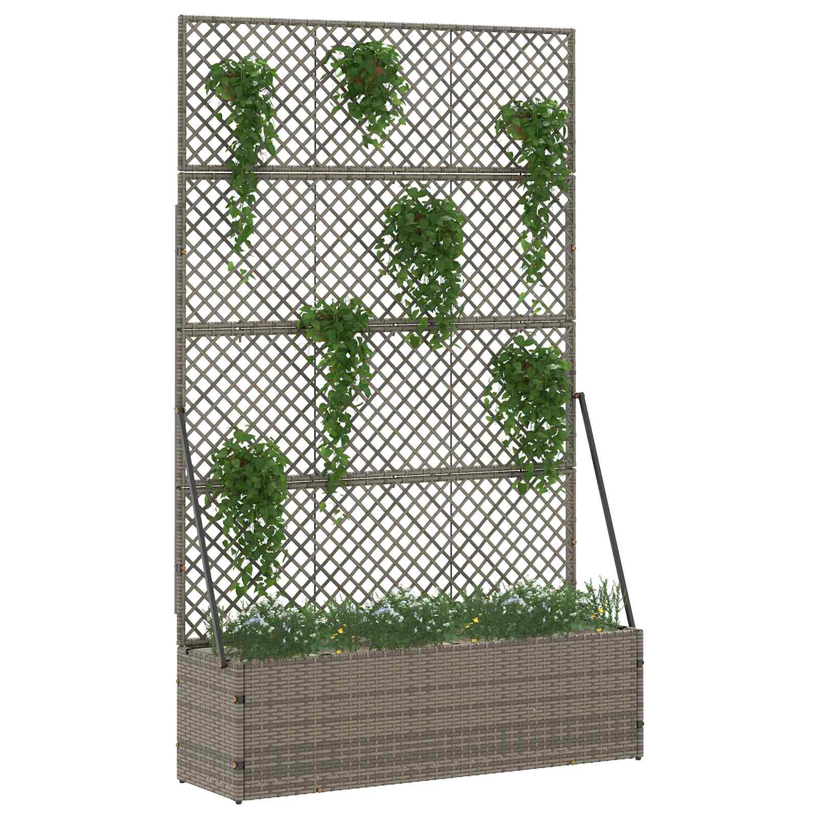 Vidaxx Gartenblumentopf Grau 105 x 30 x 170 cm Metall