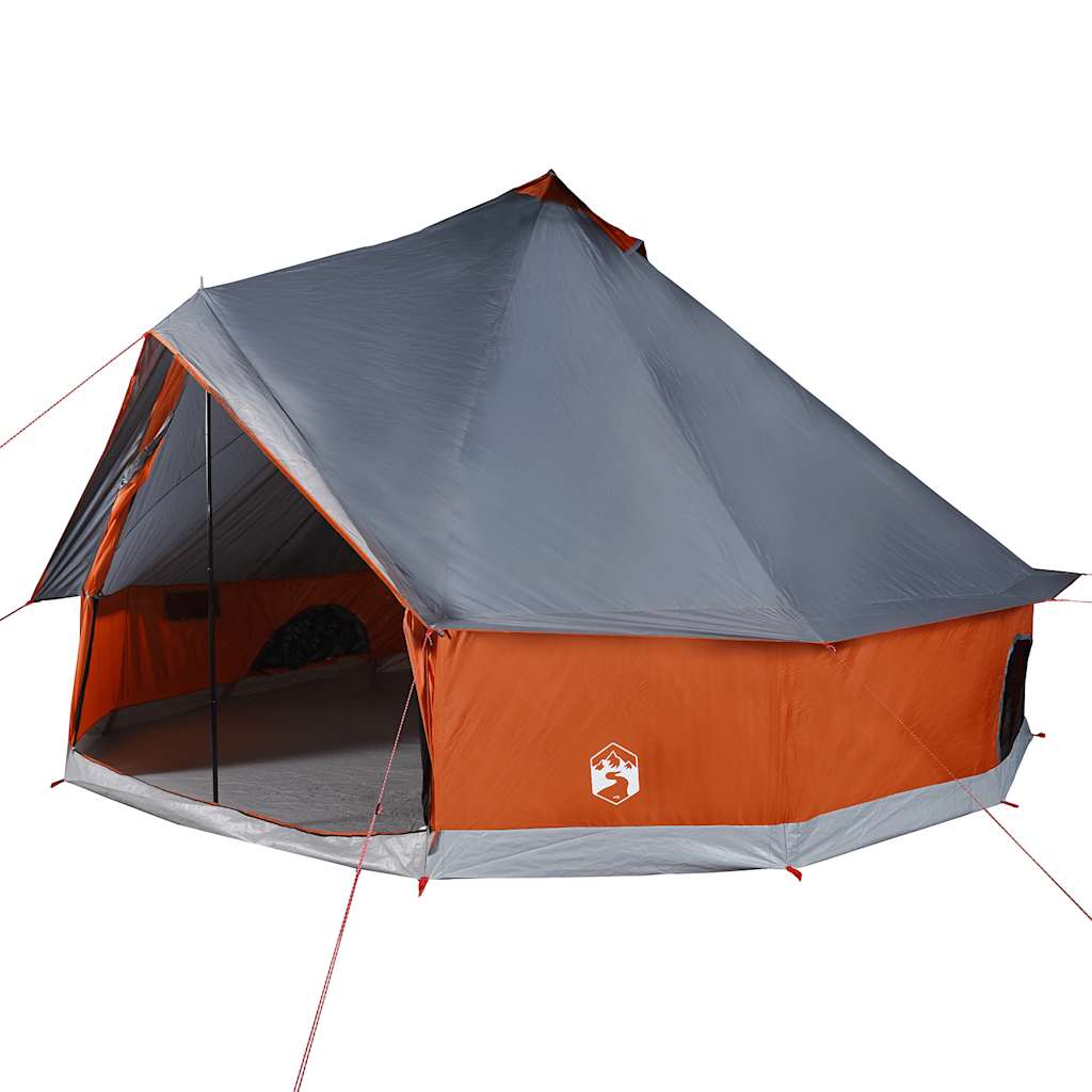 Vidaxl Tipi-Zelt 6-Personen wasserdicht grau und orange