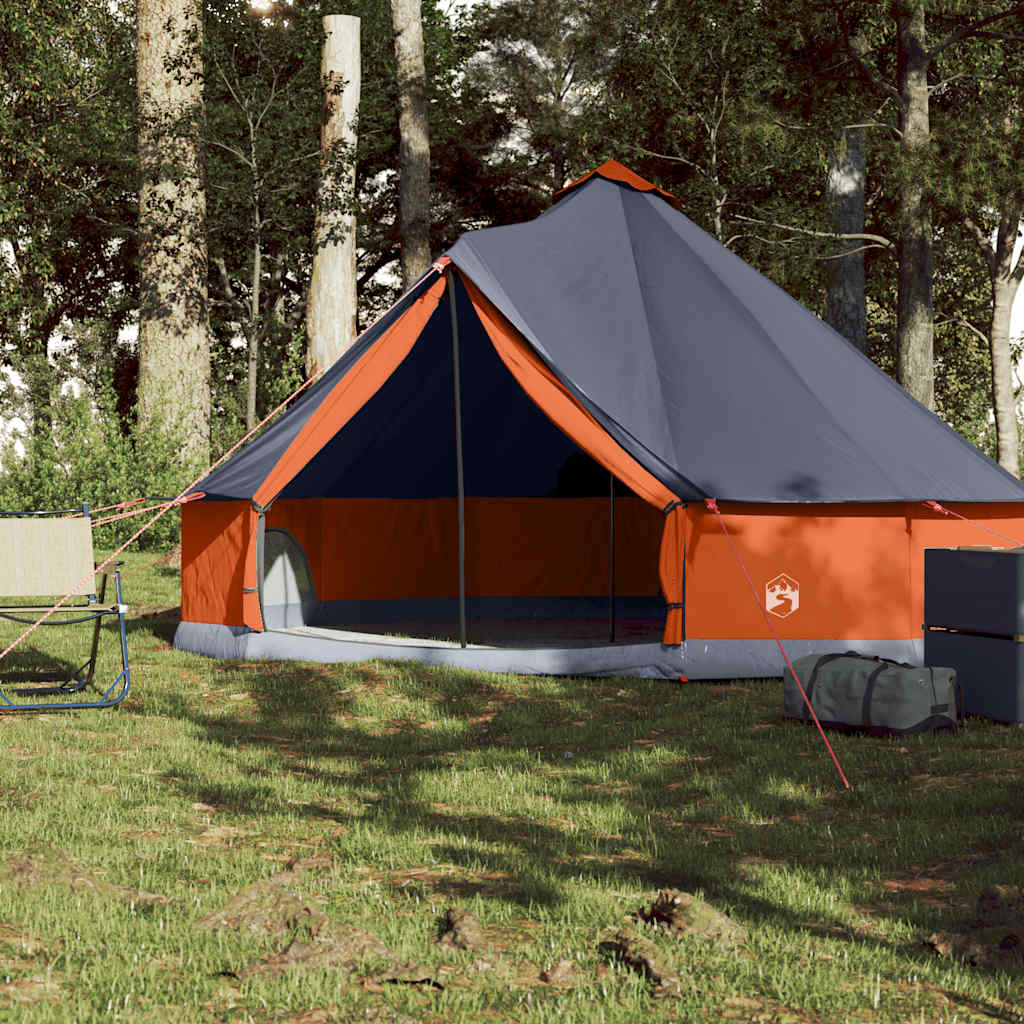 Vidaxl Tipi-Zelt 6-Personen wasserdicht grau und orange
