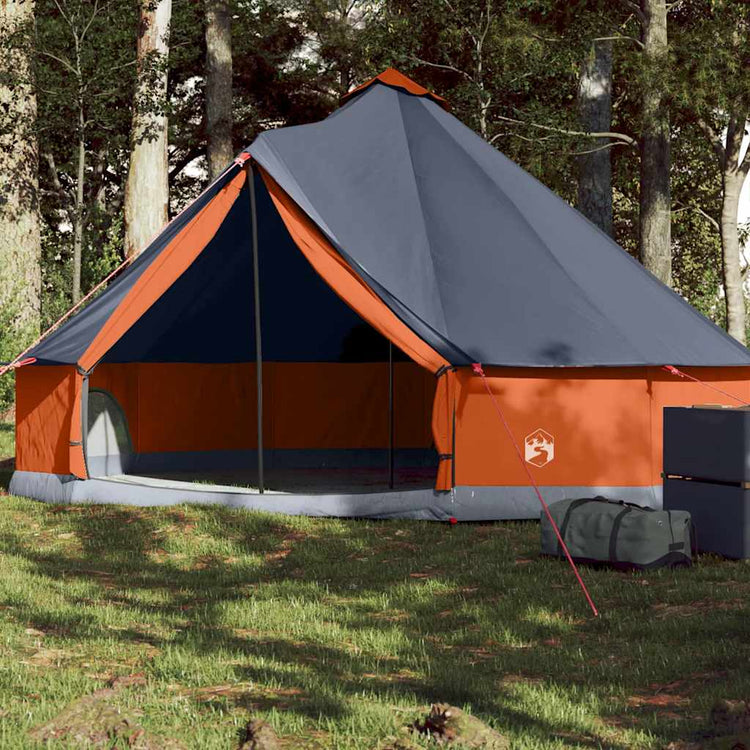 Vidaxl Tipi-Zelt 6-Personen wasserdicht grau und orange