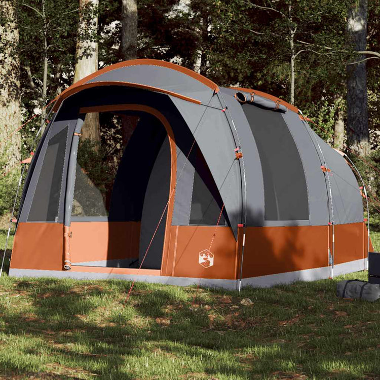VidaXL Tunnelzelt 3-Personen wasserdicht Grau und Orange