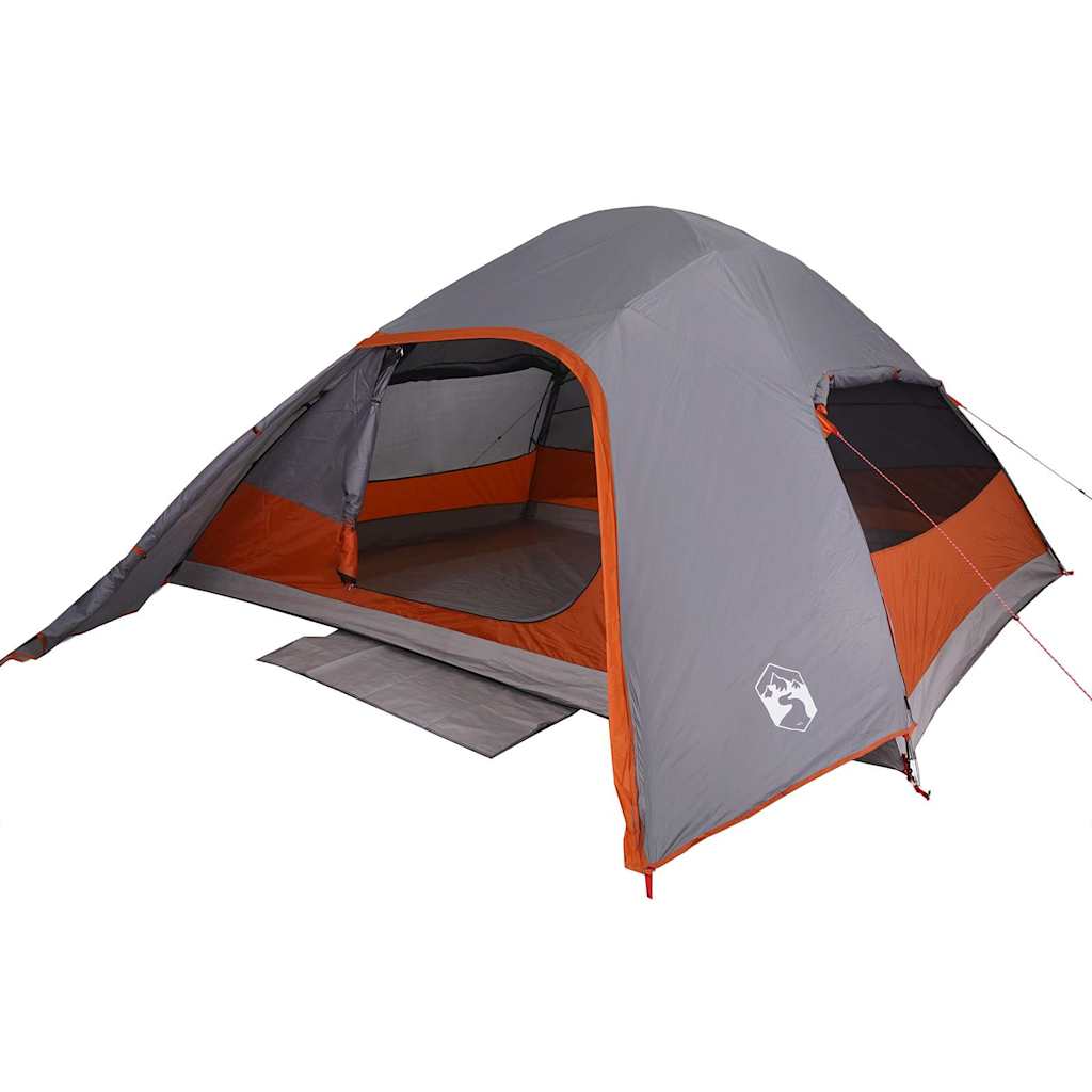 Vidaxl Dome Zelt 4-Personen wasserdichtes Grau und Orange