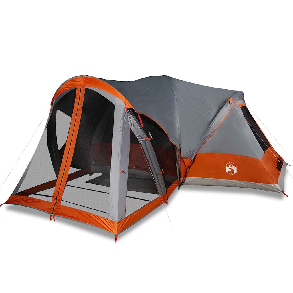 Vidaxl Tipi-Zelt für Familie 8 Personen, wasserdicht, Grau und Orange