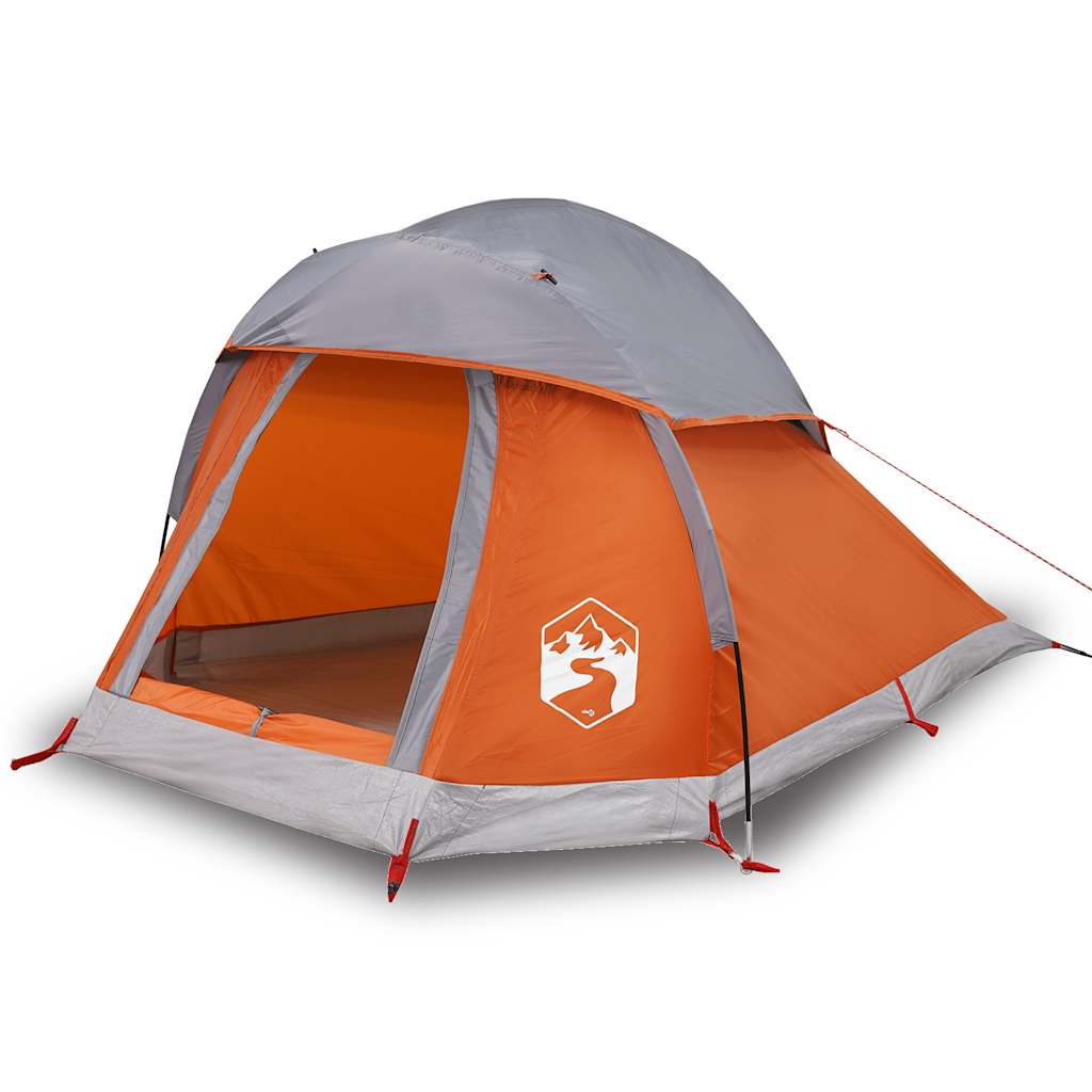 Vidaxx Kuppelzelt 1-Personen wasserdicht grau und orange