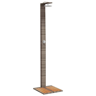 Vidaxl Outdoor -Dusche 50 x 55 x 224 cm Poly Rattan und Acacia Holzgrau