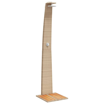Vidaxl Outdoor -Dusche 55x60x224 cm Poly Rattan und Acaciahout Beige