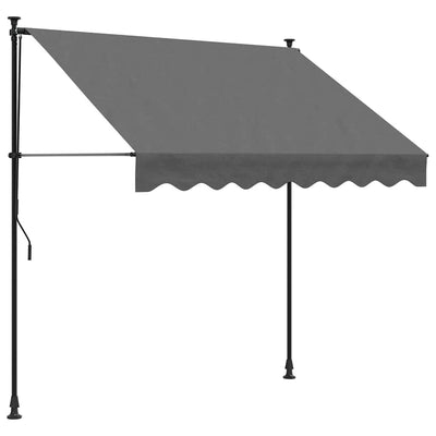 Vidaxl luifel ausziehbar 200x150 cm Gewebe- und Stahl -Anthrazit -Verschärfen