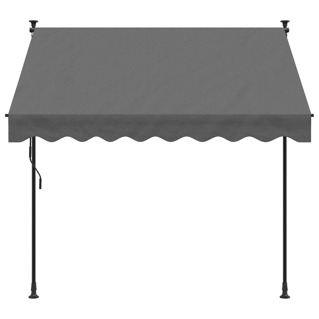 Vidaxl luifel ausziehbar 200x150 cm Gewebe- und Stahl -Anthrazit -Verschärfen