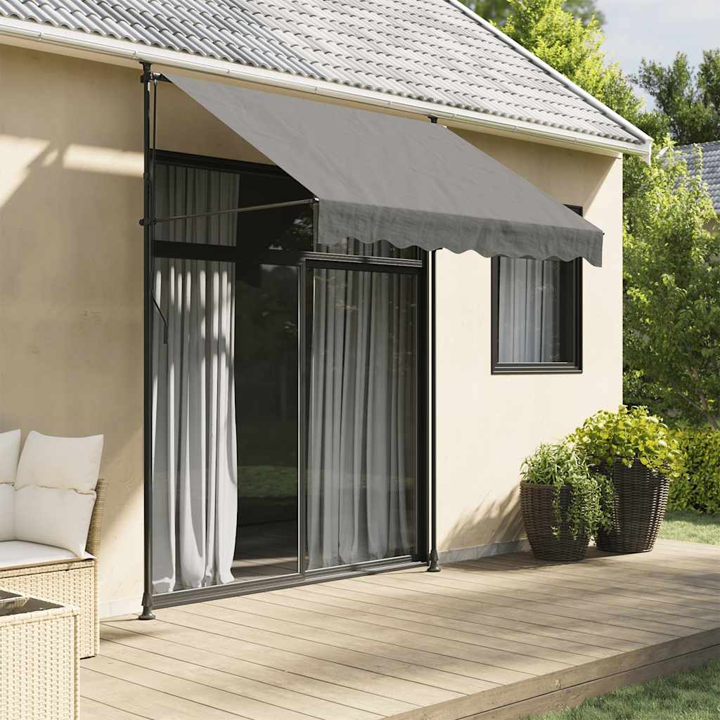 Vidaxl luifel ausziehbar 200x150 cm Gewebe- und Stahl -Anthrazit -Verschärfen