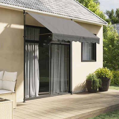 Vidaxl luifel ausziehbar 200x150 cm Gewebe- und Stahl -Anthrazit -Verschärfen