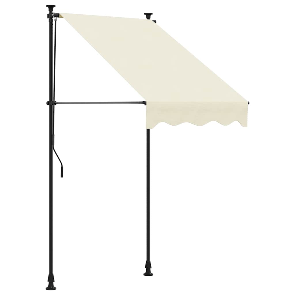 Vidaxx ausziehbare Markise 100x150 cm Stoff und Stahl cremefarben