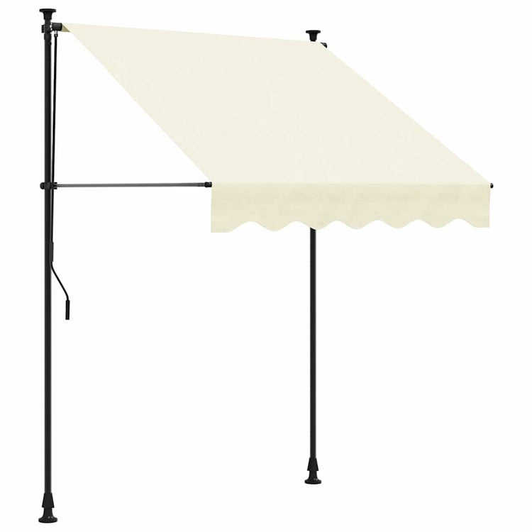 Vidaxx ausziehbare Markise 200x115 cm Stoff und Stahl cremefarben