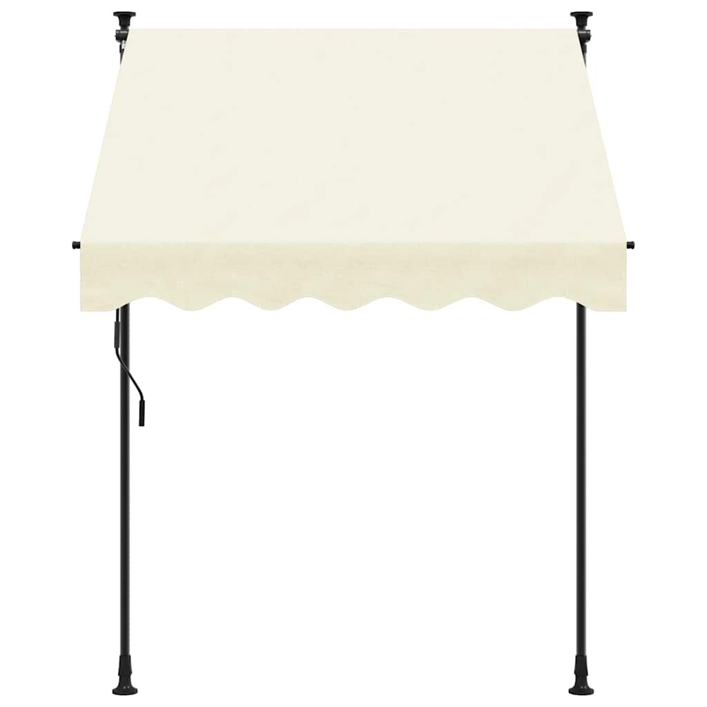 Vidaxx ausziehbare Markise 200x115 cm Stoff und Stahl cremefarben