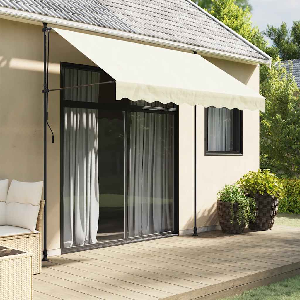 Vidaxx ausziehbare Markise 300x150 cm Stoff und Stahl cremefarben