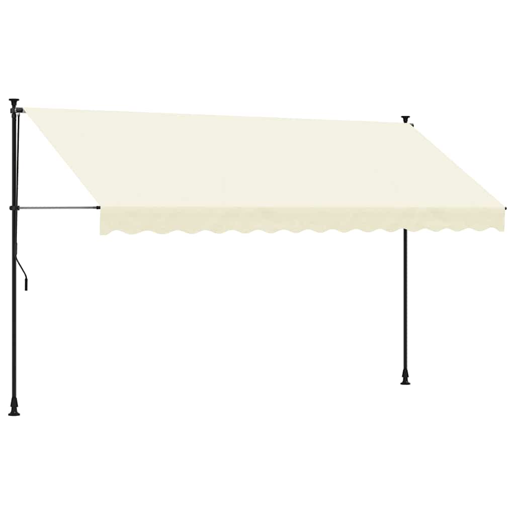 Vidaxx ausziehbare Markise 350x150 cm Stoff und Stahl cremefarben