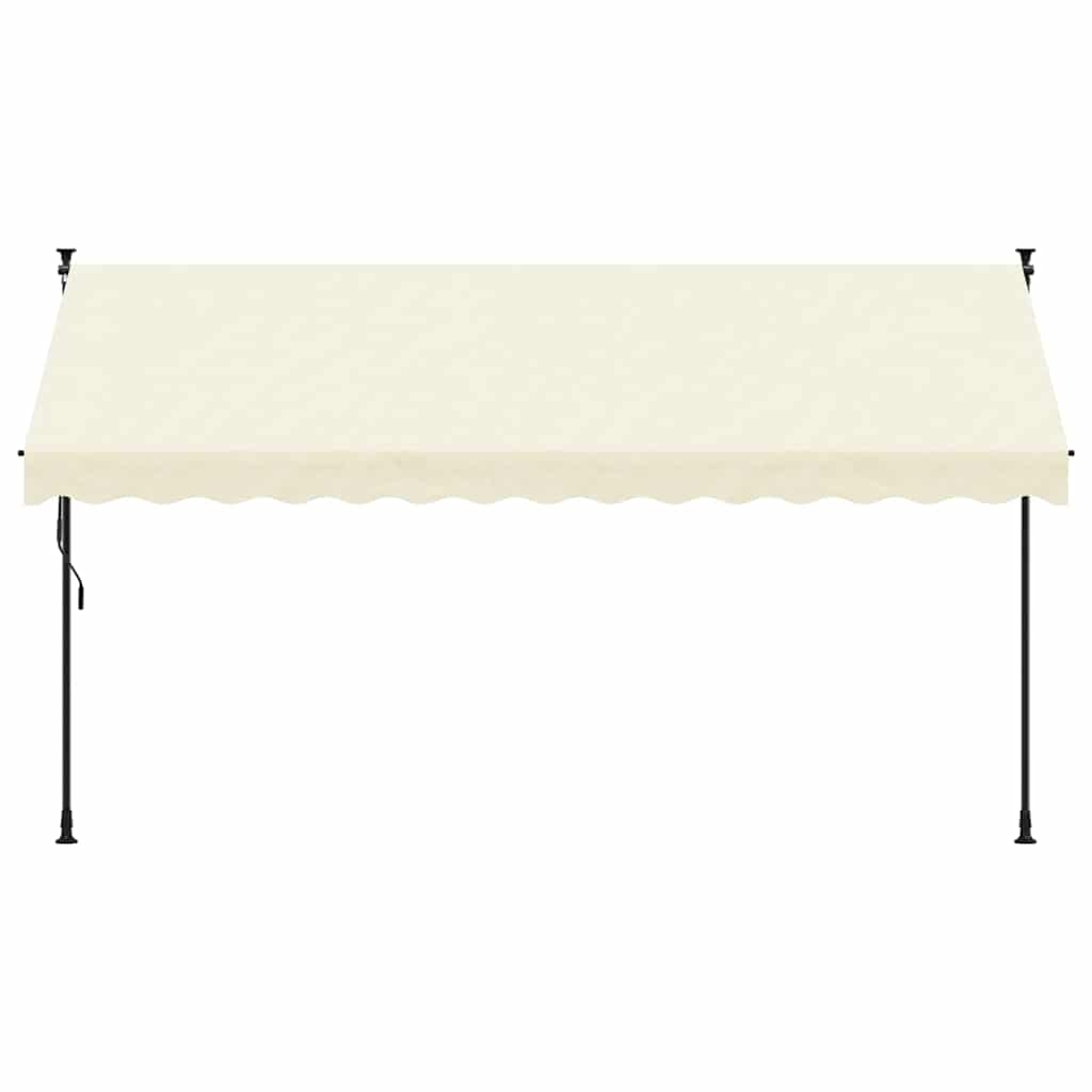 Vidaxx ausziehbare Markise 350x150 cm Stoff und Stahl cremefarben