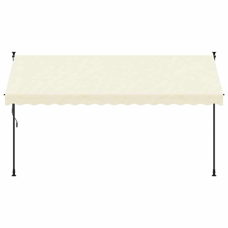 Vidaxx ausziehbare Markise 350x150 cm Stoff und Stahl cremefarben
