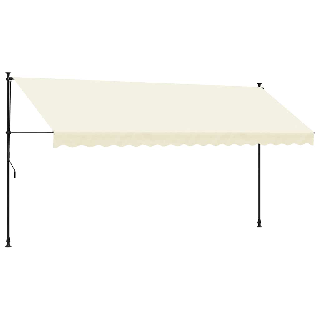 Vidaxx ausziehbare Markise 400x150 cm Stoff und Stahl cremefarben
