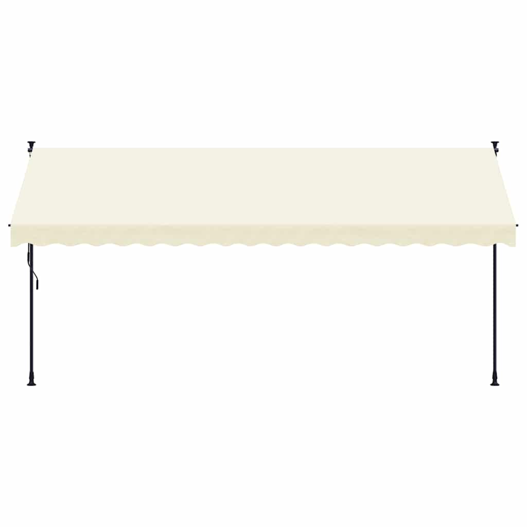 Vidaxx ausziehbare Markise 400x150 cm Stoff und Stahl cremefarben