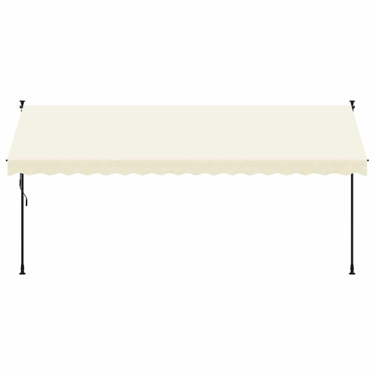 Vidaxx ausziehbare Markise 400x150 cm Stoff und Stahl cremefarben